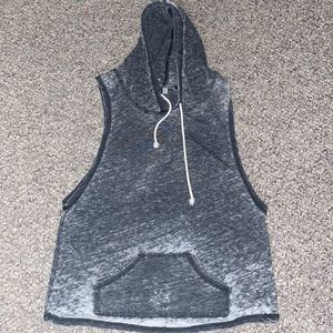 Gray tank-top hoodie